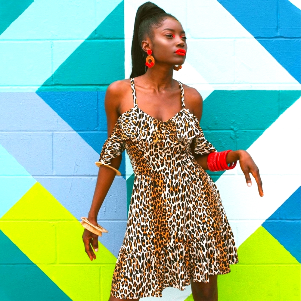 Trashy Diva Hollywood Mini Dress in 1950's Leopard Print